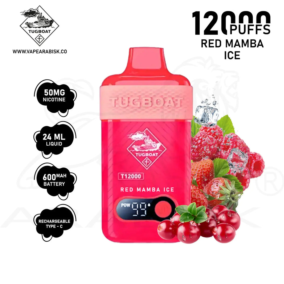 Tugboat T12000 Red Mamba ice  Disposable Vape in Dubai UAE